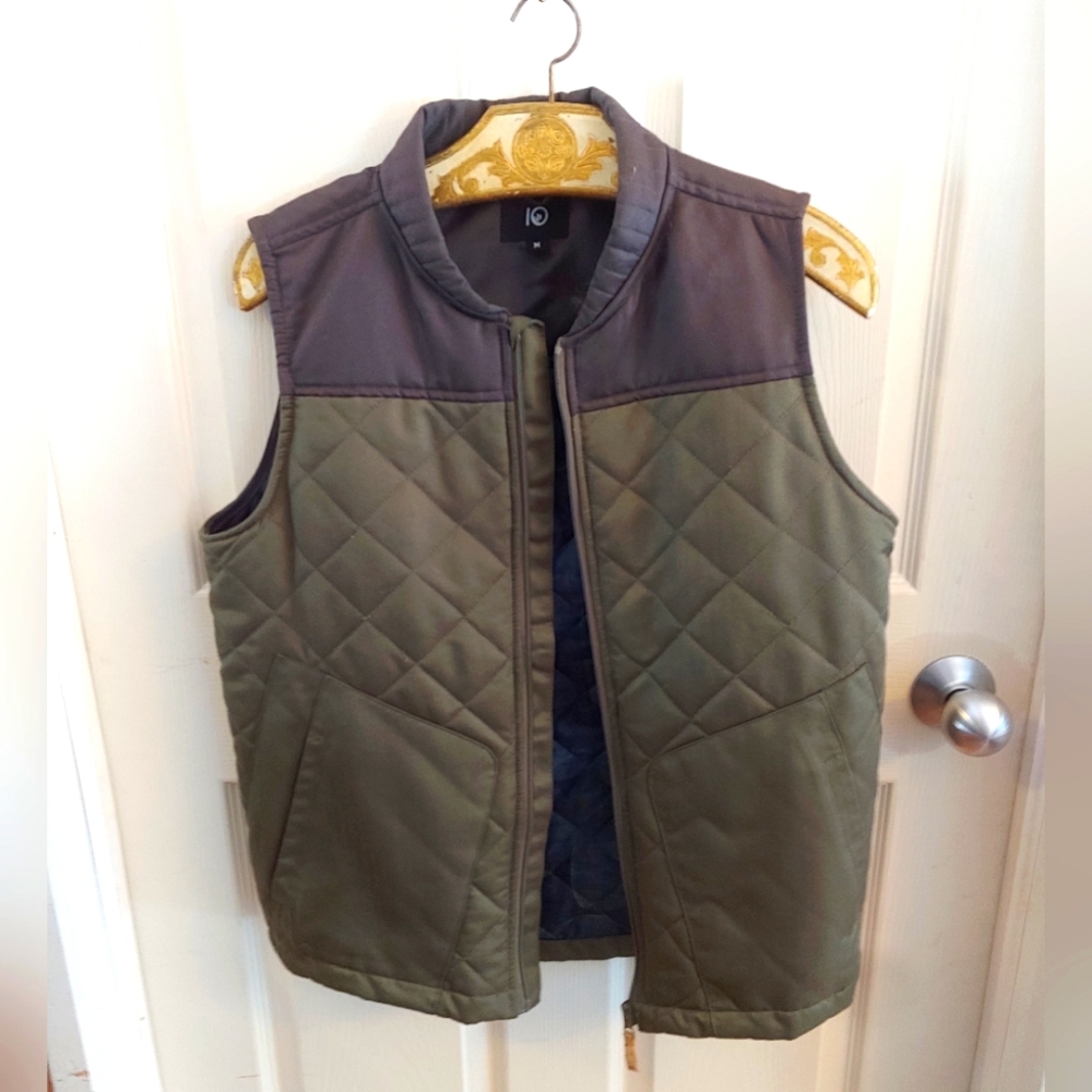 Men's Olive Quilted Vest